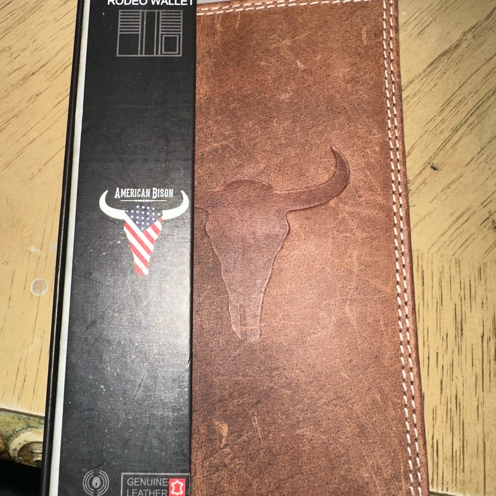 American bison rodeo wallet Brown Leather Key & Card Holder